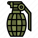 grenade, hand, military, weapon, army