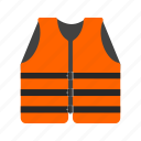accident, boat, jacket, life, orange, safety, vest