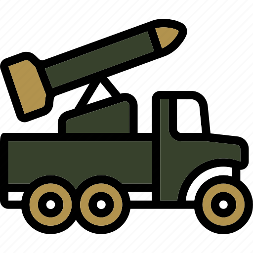 Bomb, launcher, military, missile, rocket, truck, vehicle icon - Download on Iconfinder