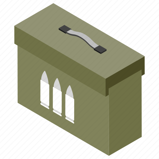 Ammunition box, armoured case, bullet box, military weapon, war equipments icon - Download on Iconfinder
