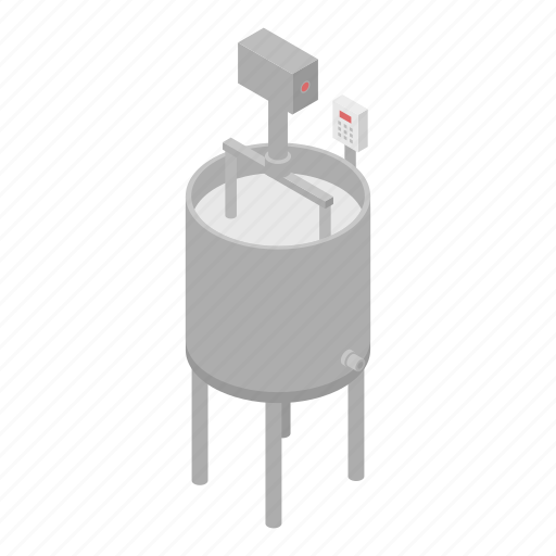 Cartoon, factory, food, isometric, logo, milk, mixer icon - Download on Iconfinder