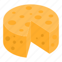 cartoon, cheese, food, isometric, logo, piece, slice
