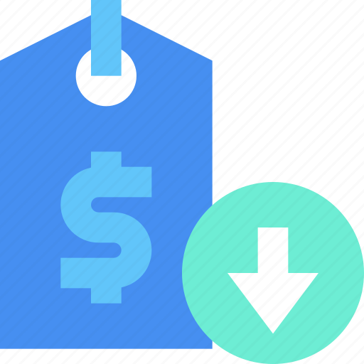 Down price, low, price, tag, offer, shopping, shop icon - Download on Iconfinder