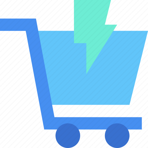 Flash sale, promotion, trolley, discount, shopping, shop, e-commerce icon - Download on Iconfinder