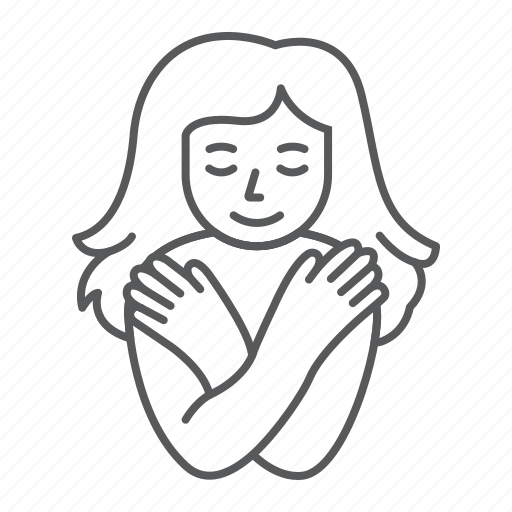 Self, love, acceptance, mindfulness, woman, hug icon - Download on Iconfinder