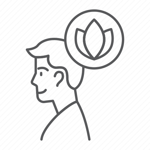 Smile, man, lotus, positive, reflection, mindfulness, person icon - Download on Iconfinder