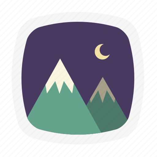 Mountain, picture, night, moon icon - Download on Iconfinder