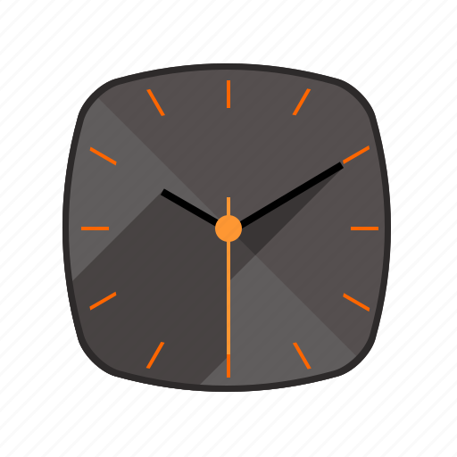 Watch, long shadow, analog, clock icon - Download on Iconfinder