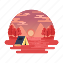 camping landscape, campsite, tent, campground, encampment