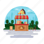 pizza stall, food booth, pizza shop, fast food, street food 