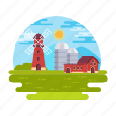 farmhouse, barn landscape, rural area, country house, cottage
