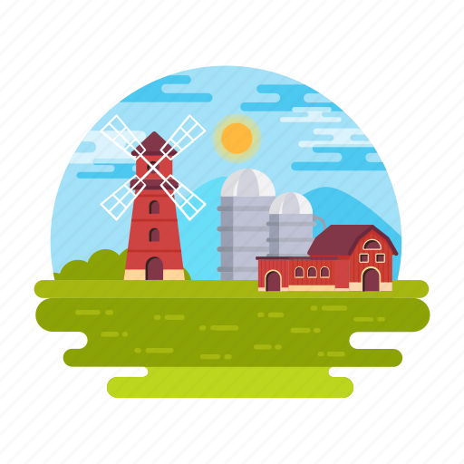 Farmhouse, barn landscape, rural area, country house, cottage icon - Download on Iconfinder
