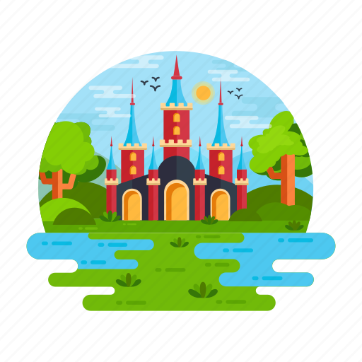 Castle building, castle landscape, fantasy palace, medieval fort, royal building icon - Download on Iconfinder