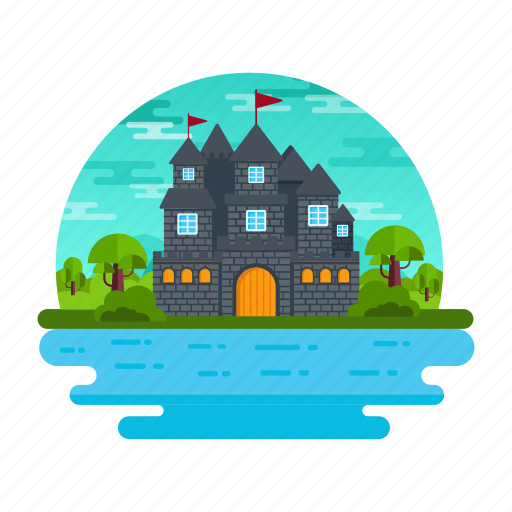 Castle building, medieval castle, fantasy palace, fort, royal building icon - Download on Iconfinder