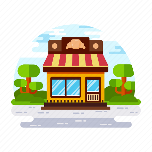 Bakehouse, bakery, bakeshop, bread bakery, bakery building icon - Download on Iconfinder