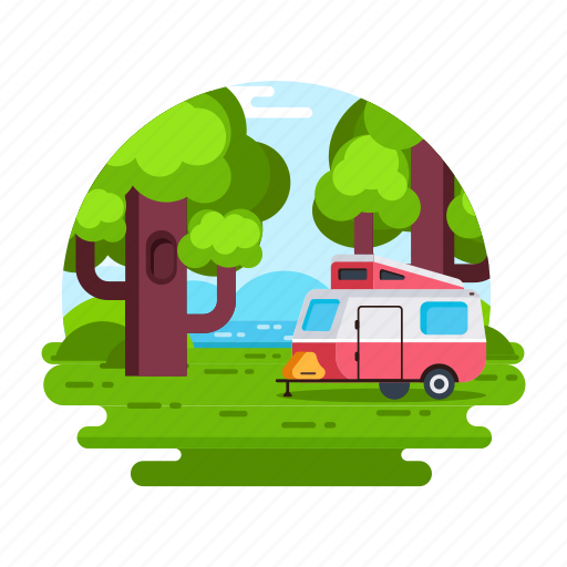 Camper, caravan, camper trailer, motor home, camper van icon - Download on Iconfinder