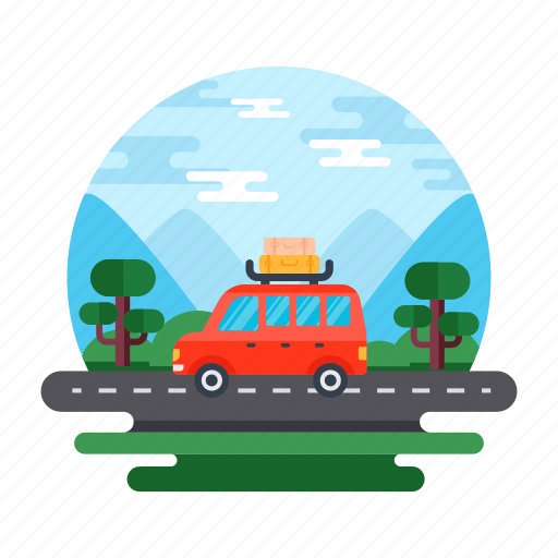 Car, travel landscape, road trip, tour, traveling icon - Download on Iconfinder