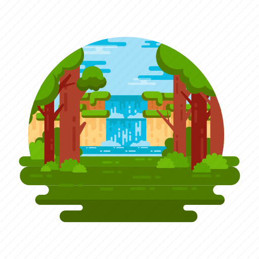 Waterfall landscape, waterfall, river waterfall, waterfall view, water cascade icon - Download on Iconfinder