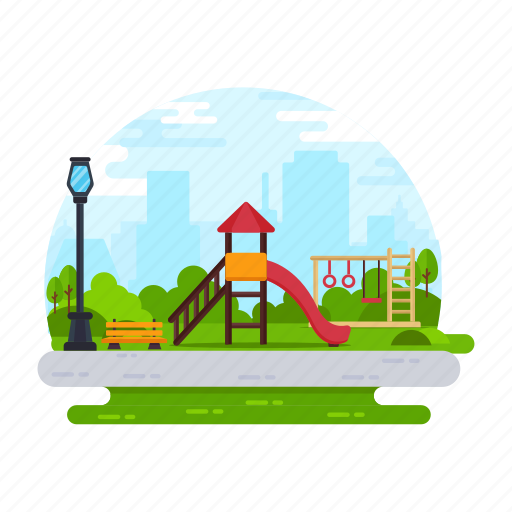 Play area, playground, playing field, park landscape, parkland icon - Download on Iconfinder