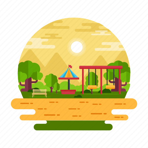 Play area, public park, garden, park landscape, parkland icon - Download on Iconfinder