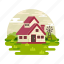 farmhouse, home landscape, country house, residential place, home building 