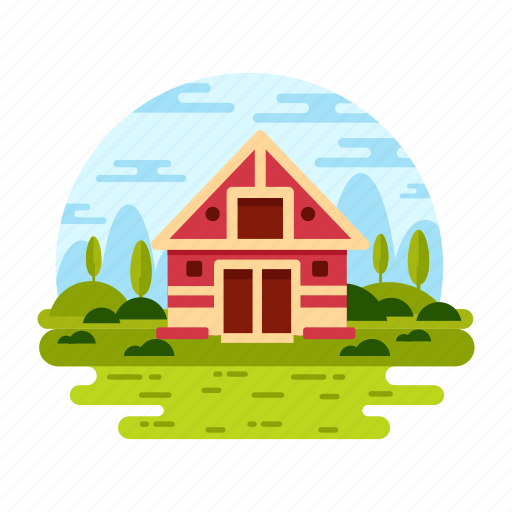 Farmhouse, home landscape, countryside, country house, residential place icon - Download on Iconfinder