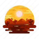 dryland, desert landscape, desert sunset, sunset landscape, desert view