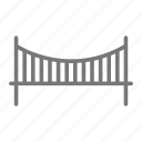 bridge, cross, metal, road, suspension, cable
