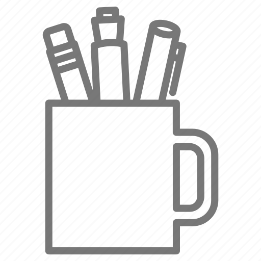 Cup, mug, office, pen, pencil, pens in cup icon - Download on Iconfinder