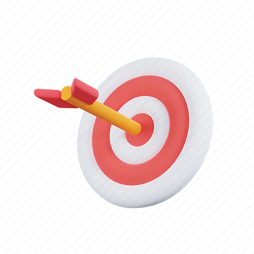 Target, bulleye, arrow, focus, goal, success, aim 3D illustration - Download on Iconfinder