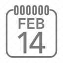 calendar, date, february, valentine