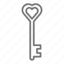 heart, key, skeleton, valentine