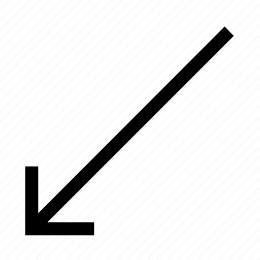 Arrow, diagonal, down, left, minimalist icon - Download on Iconfinder