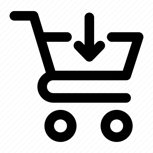 Cart, shopping, ecommerce, buy, arrow down icon - Download on Iconfinder