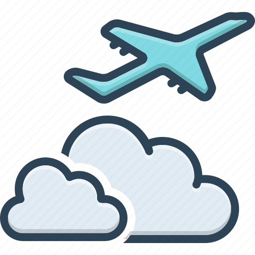 Aeroplane, airliner, away from, beyond, cloud, holiday, on the far side of icon - Download on Iconfinder