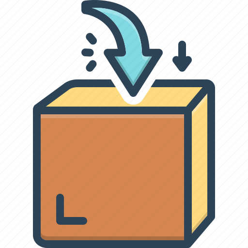 Box, in, inside, into, package, parcel, put in icon - Download on Iconfinder