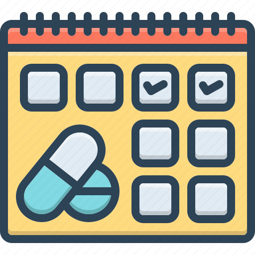 Calendar, drug, doubly, two times, double, twice, medicine icon - Download on Iconfinder