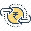 rupee, money, recycling, finance, transfer, exchange, currency