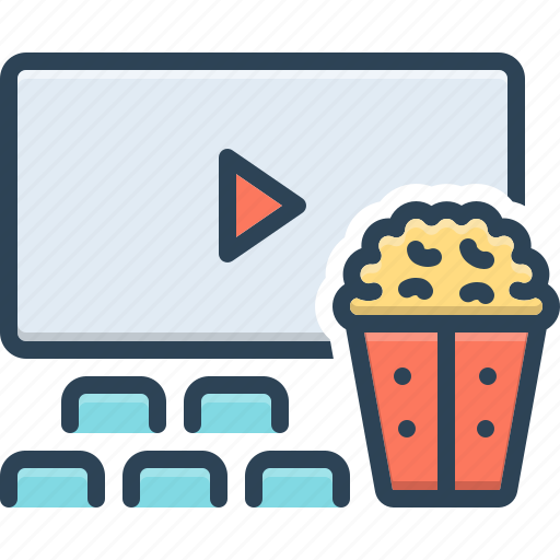 Intervals, movie, popcorn, audience, spectator, cinema theatre, movie house icon - Download on Iconfinder