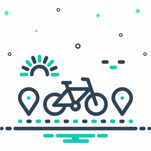 By, bicycle, through, cycling, exercise, pedal cycle, by means of icon - Download on Iconfinder