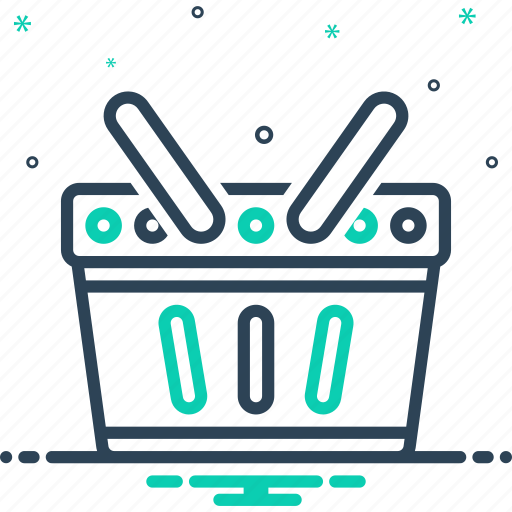 Basket, hamper, container, punnet, shopping, trolley, shopping basket icon - Download on Iconfinder