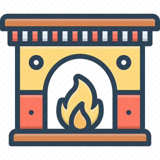 Fireplace, chimney, mantelpiece, ingle, stovepipe, furnace icon - Download on Iconfinder
