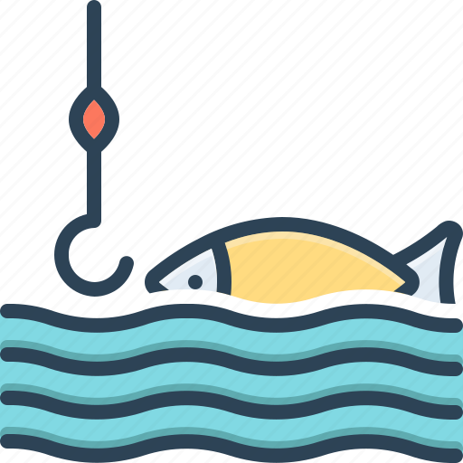 Catch, fishing, grip, fishhook, aquatic, seafood, river icon - Download on Iconfinder