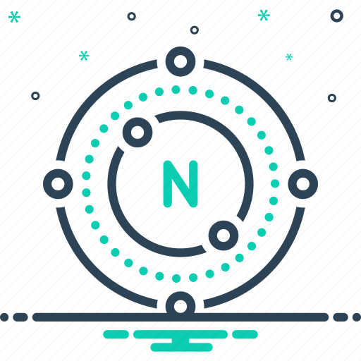 Nitrogen, gas, molecular, particle, science, chemical, nucleus icon - Download on Iconfinder