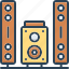 speakers, acoustic, bass, electronic, entertainment, equipment, loudspeaker, musical, sound box 