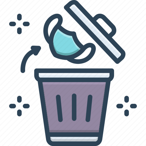 Rid, used, infection, prevention, utilization, throw away, dustbin icon - Download on Iconfinder
