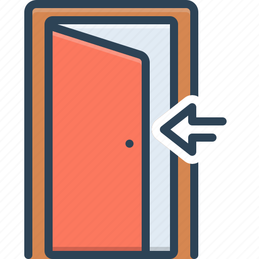 Open, door, enter, entrance, inside, door way, open door icon - Download on Iconfinder