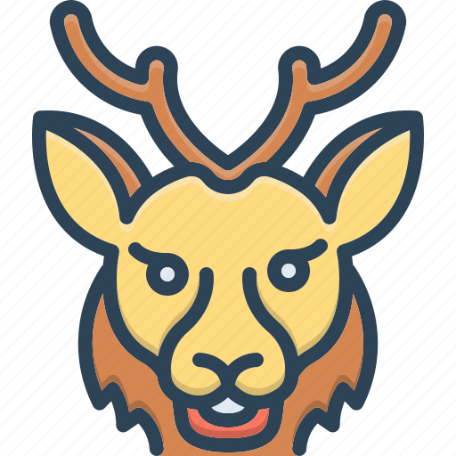 Buck, deer, bull, stag, reindeer, horn, wild animal icon - Download on Iconfinder