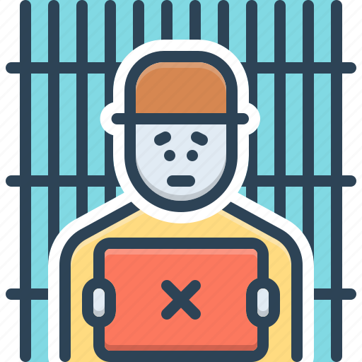 Criminal, convicted, doomed, lawbreaker, perpetrator, repeater, recidivist icon - Download on Iconfinder