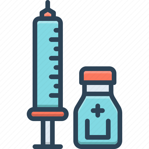 Vaccine, syringe, injection, vial, inoculation, inject, needle icon - Download on Iconfinder